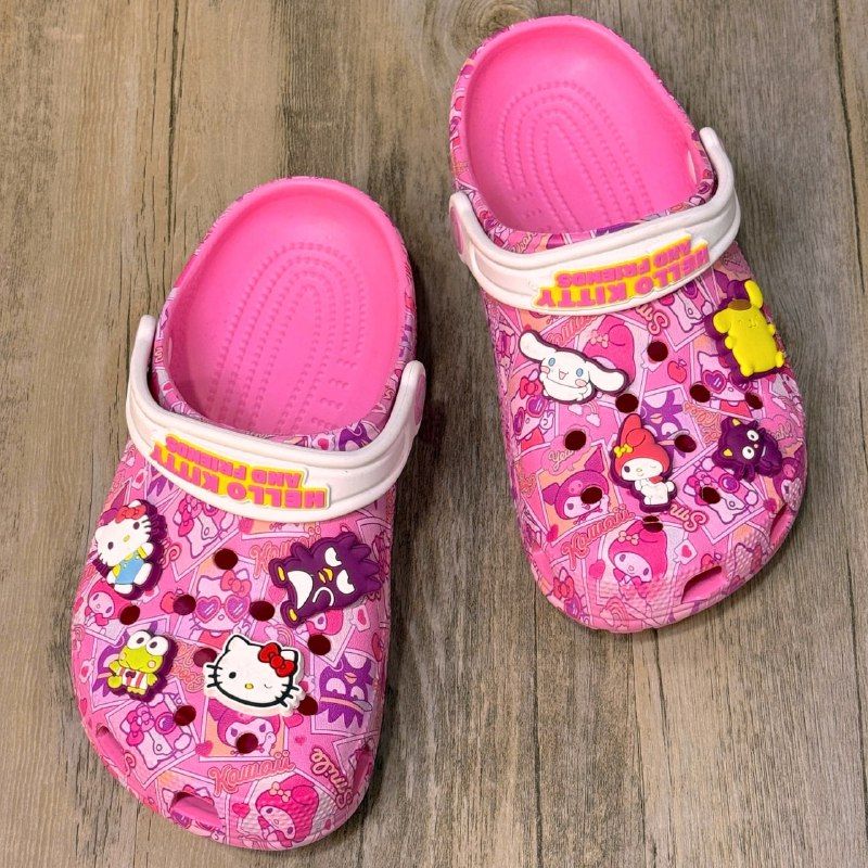 Dép Crocs Kid Clog Hello Kitty HN Pink