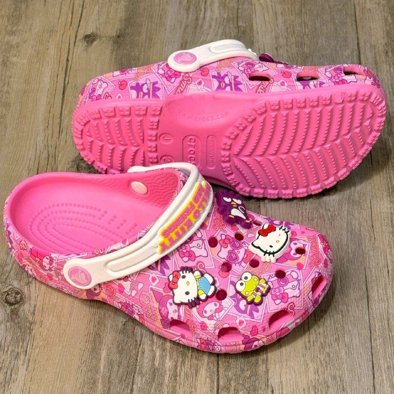 Dép Crocs Kid Clog Hello Kitty HN Pink