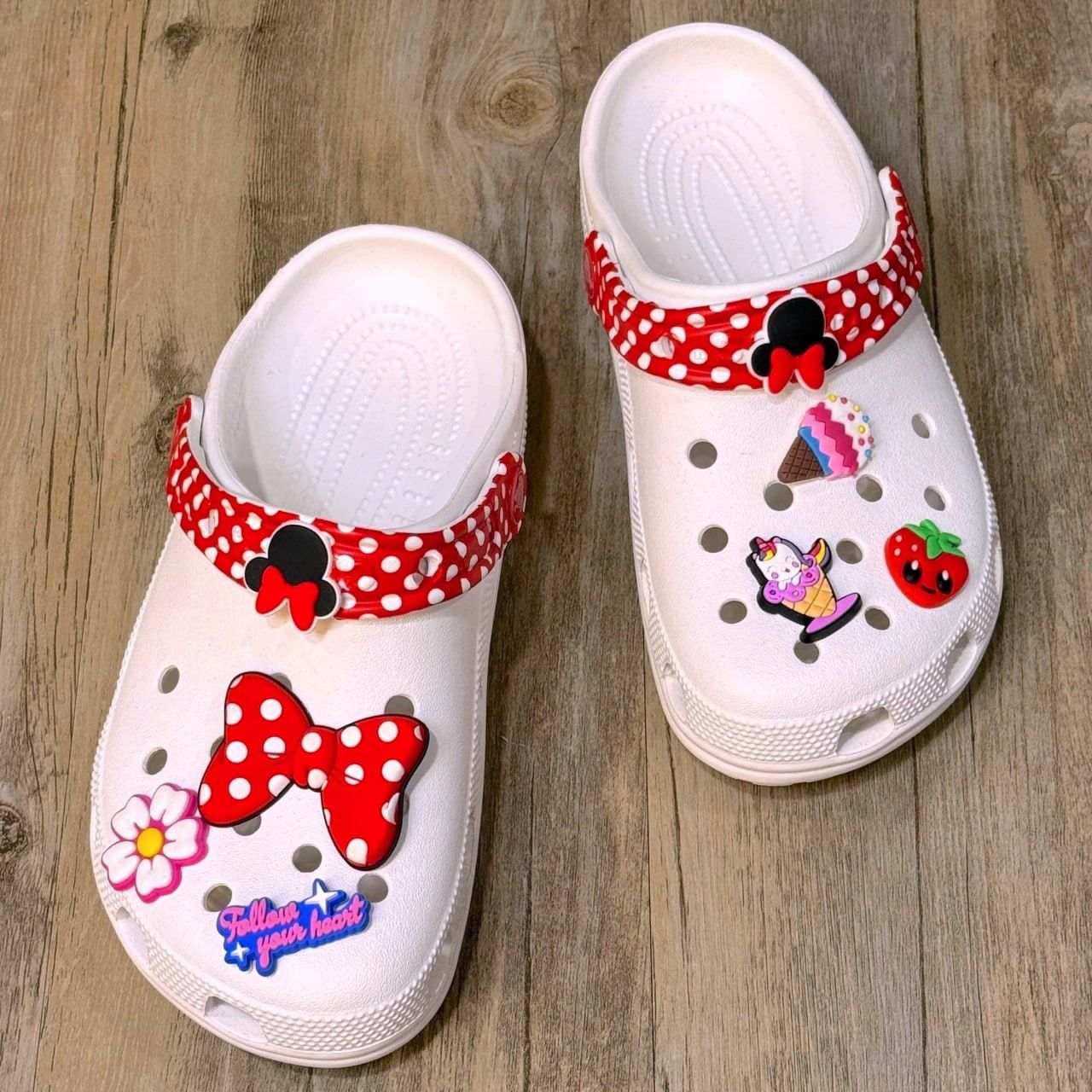 Dép Crocs Kid Clog Minnie Mouse HN White/Red