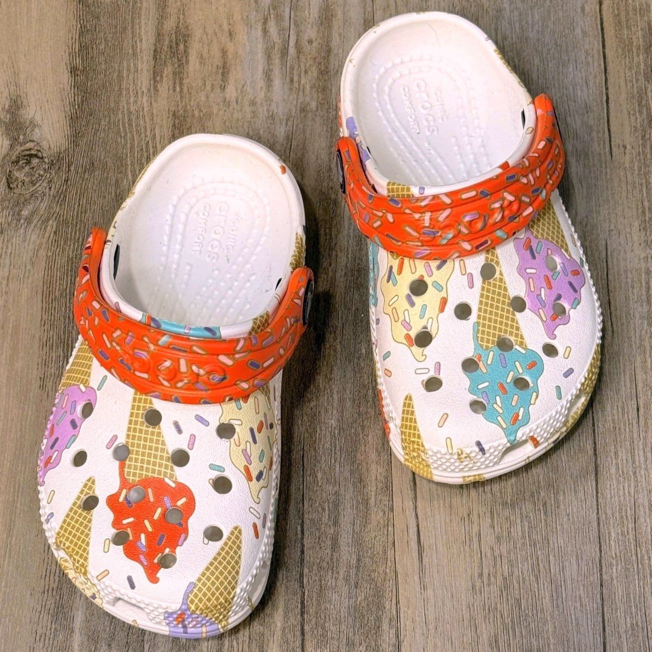 Dép Crocs Kid Clog Ice Cream HN White