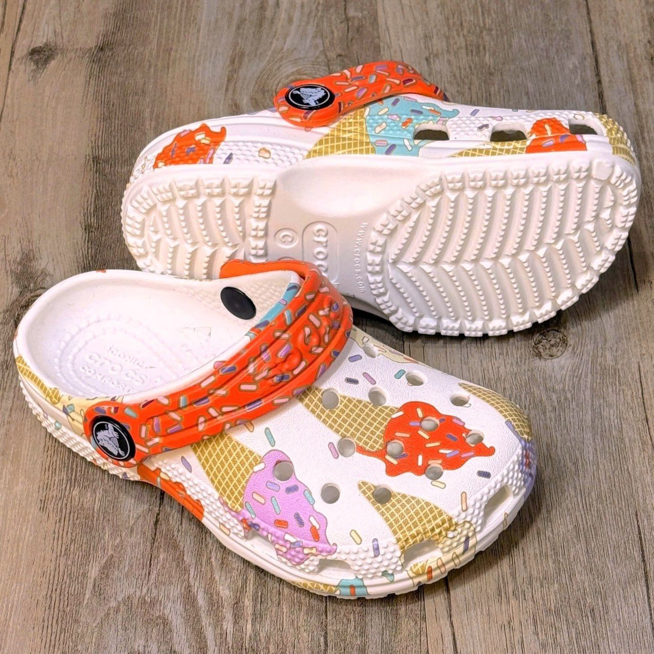 Dép Crocs Kid Clog Ice Cream HN White