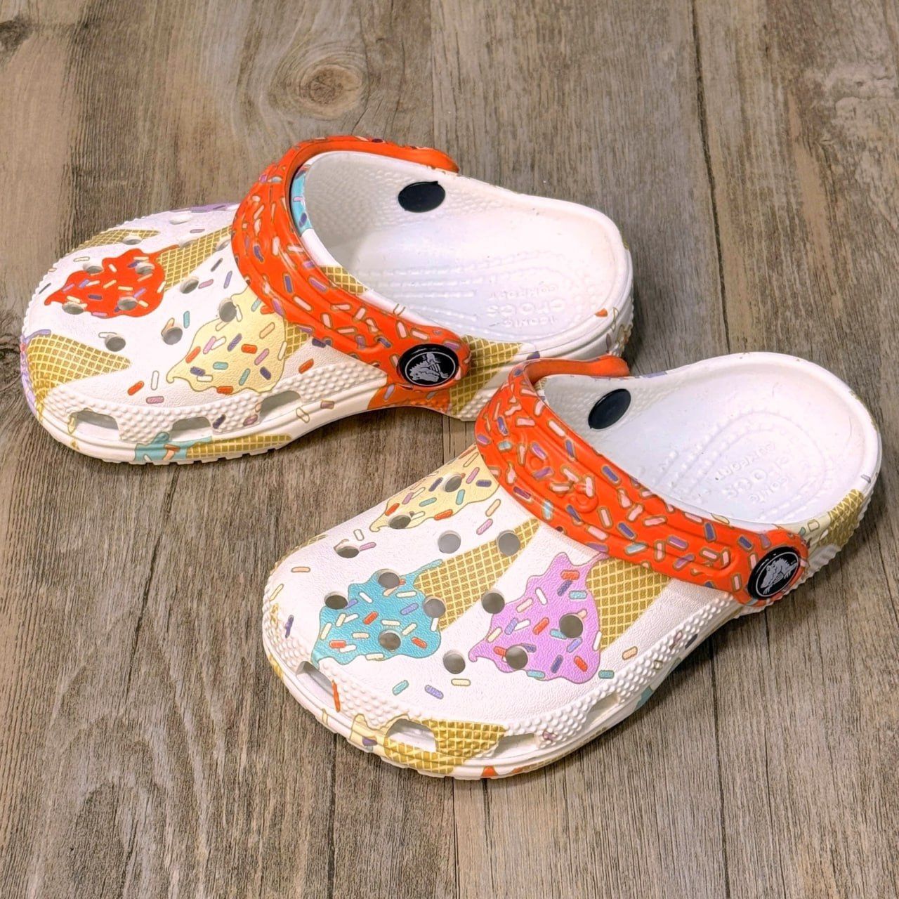 Dép Crocs Kid Clog Ice Cream HN White