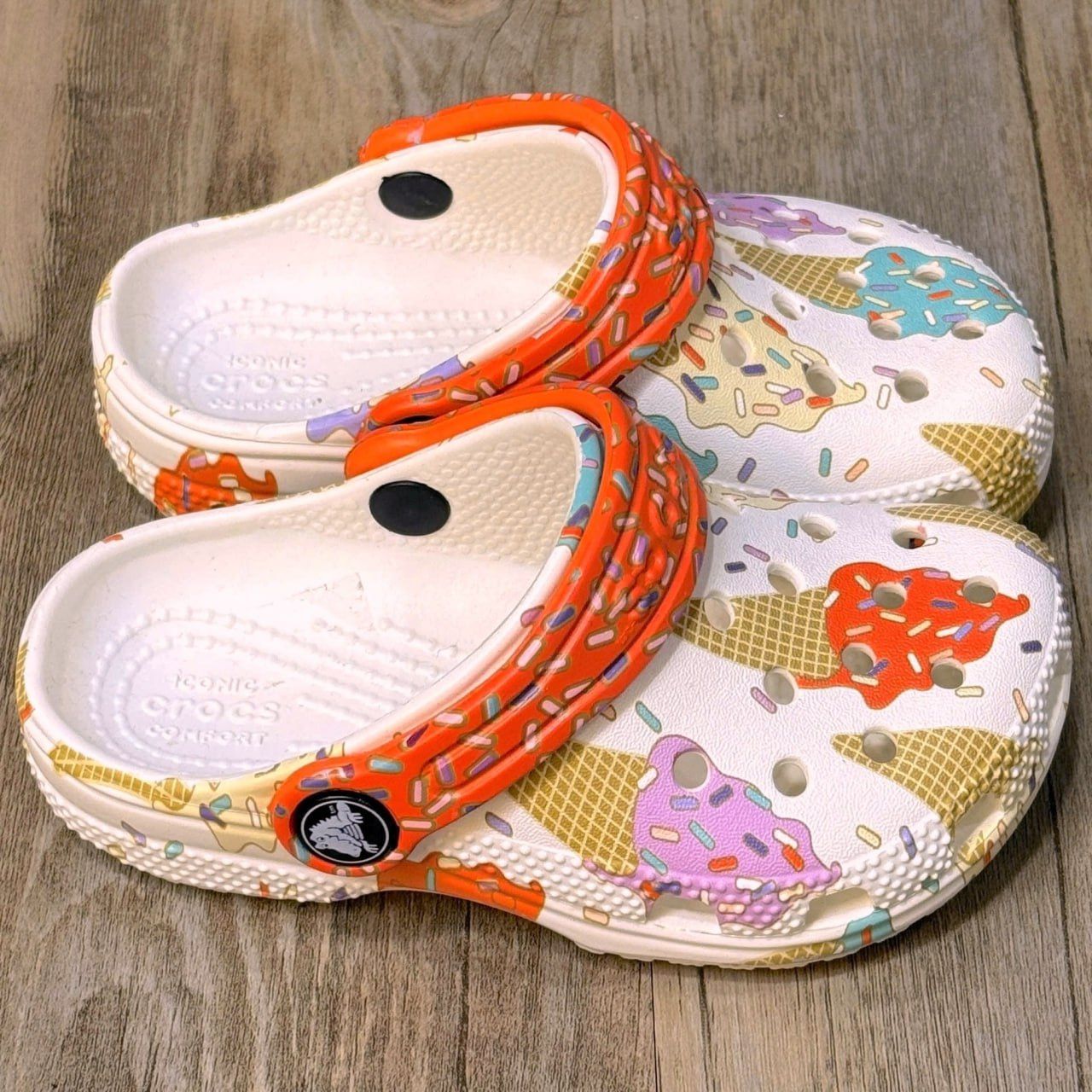 Dép Crocs Kid Clog Ice Cream HN White