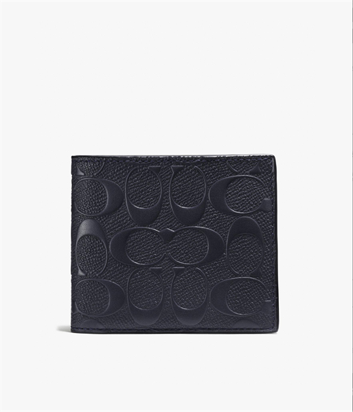 Ví Coach Da Gập With Signature DS Black - 11x9x3cm