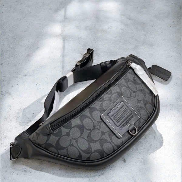 Túi Coach Belt Bag Waistbag Signature Canvas DS Black