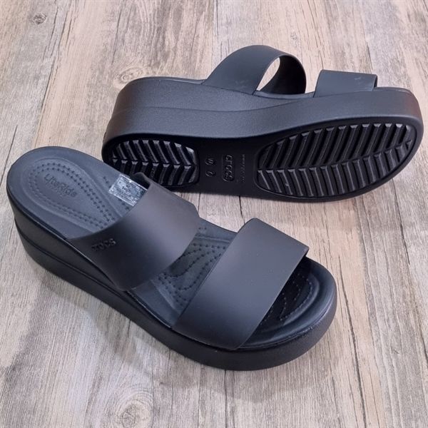 Dép Crocs Brooklyn Mid Wedge W HN Đen