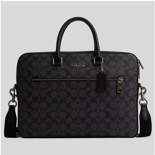 Túi Coach Ethan Slim Brief In Canvas DS Black - 38x27x6cm