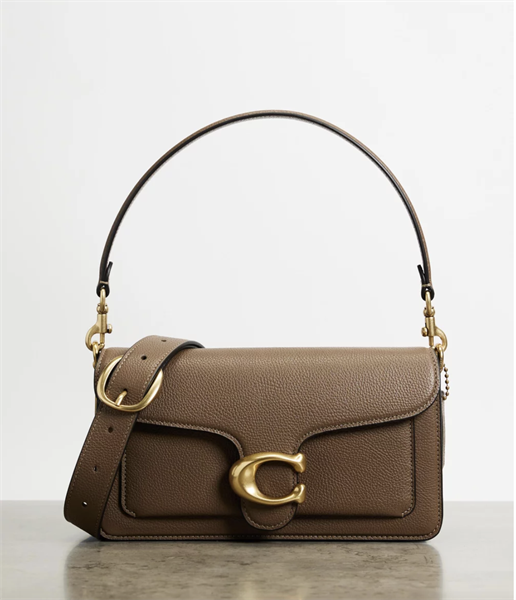 Túi Coach Tabby Shoulder Bag 26 Gold Lock DS Brown - 26x15x8cm