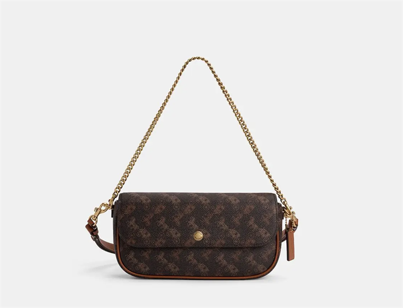 Túi Coach Brooke Flap With The Horse Print DS Brown - 20x11.5x5cm