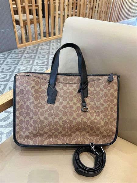 Túi Coach Isaac Workbag In Signature Canvas DS Brown - 40x27x4.5cm