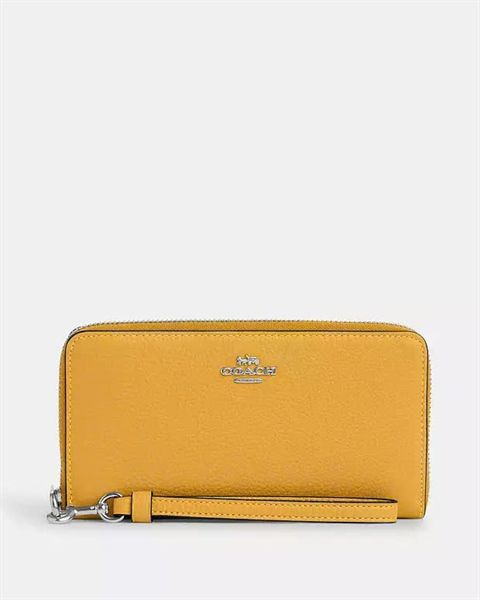 Ví Coach Long Zip Around Wallet DS Or/Yellow