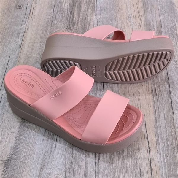 Dép Crocs Brooklyn Mid Wedge W HN Hồng