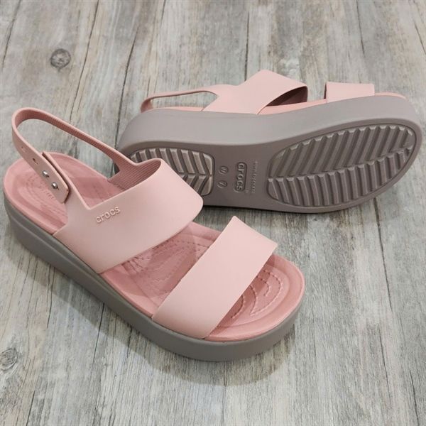 Dép Crocs Brooklyn Low Wedge W MV Hồng