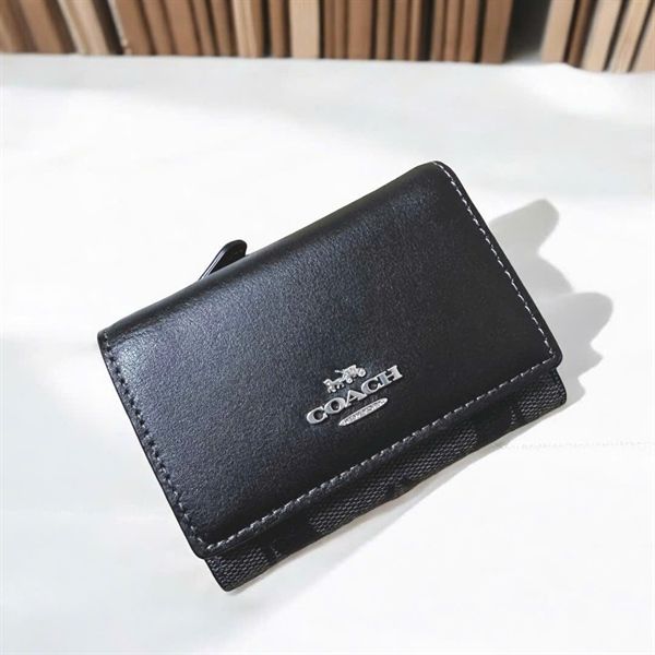 Ví Coach Micro Wallet In Signature Canvas DS Black