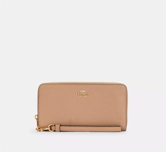 Ví Coach Long Zip Around Wallet DS Beige