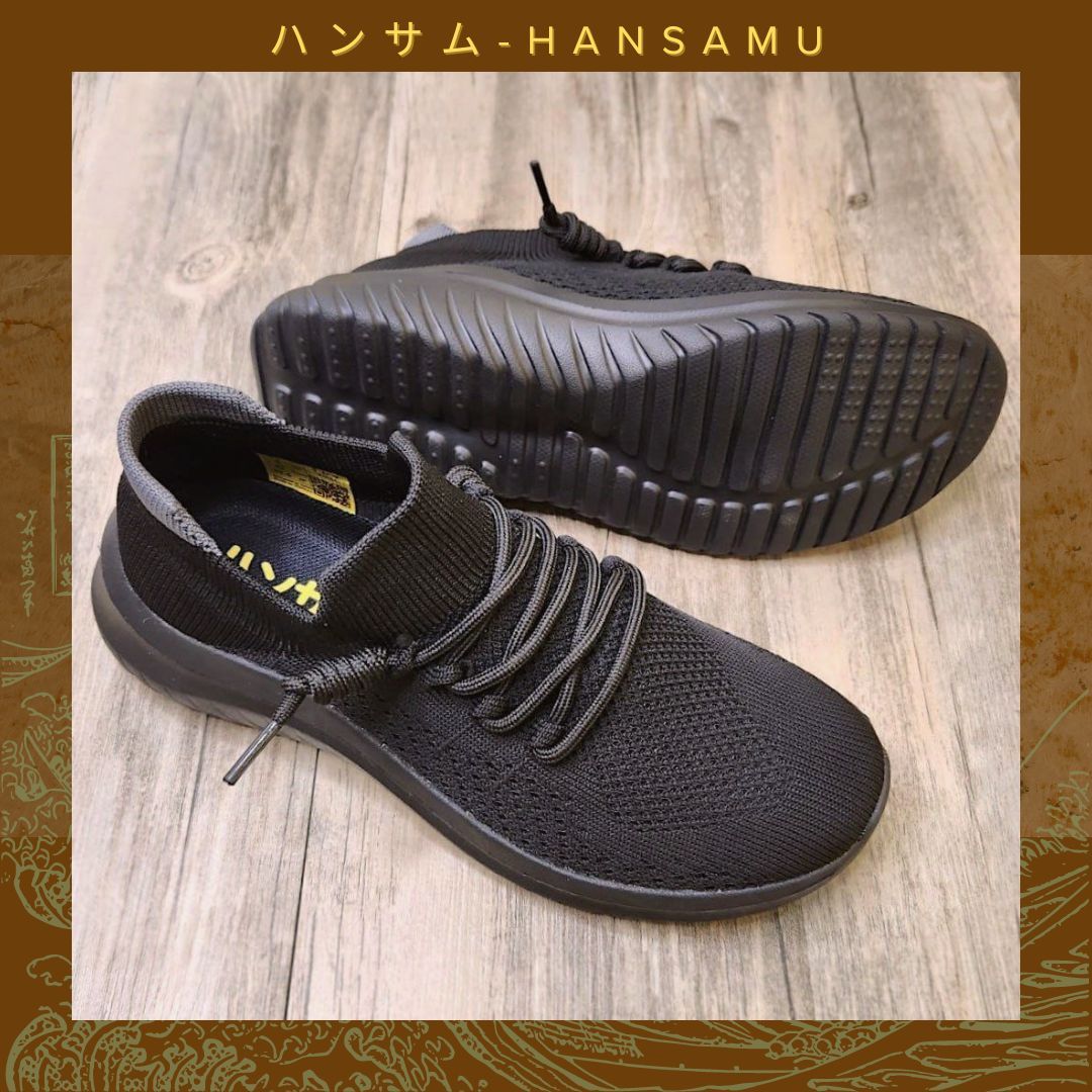 Giày thể thao Nhật Hansamu walk unisex HD Đen