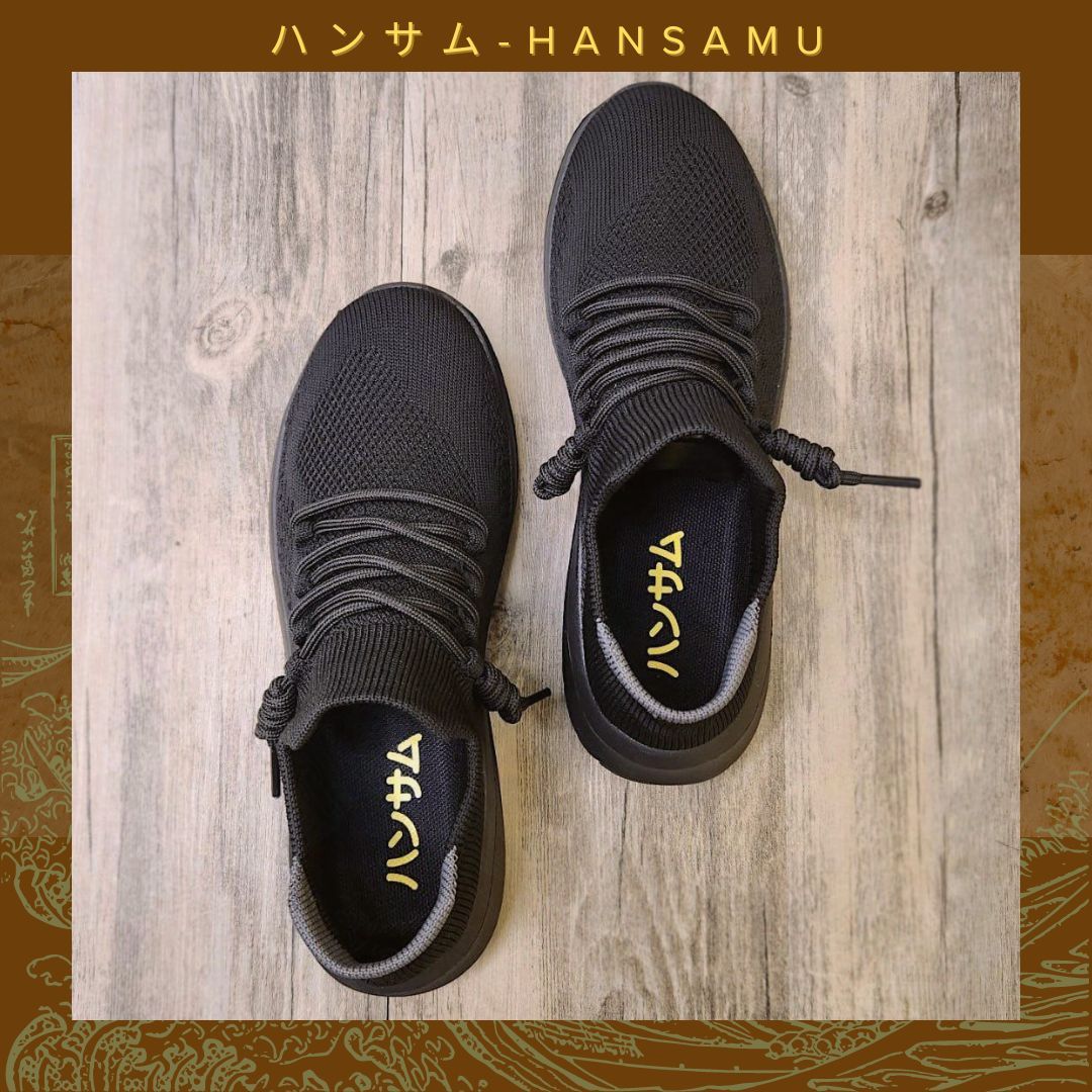 Giày thể thao Nhật Hansamu walk unisex HD Đen