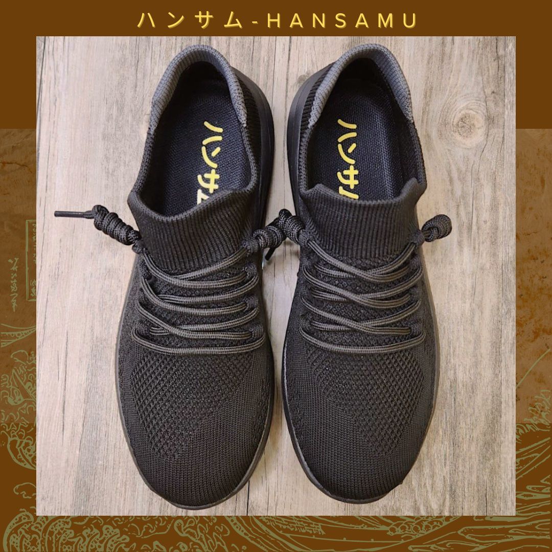 Giày thể thao Nhật Hansamu walk unisex HD Đen