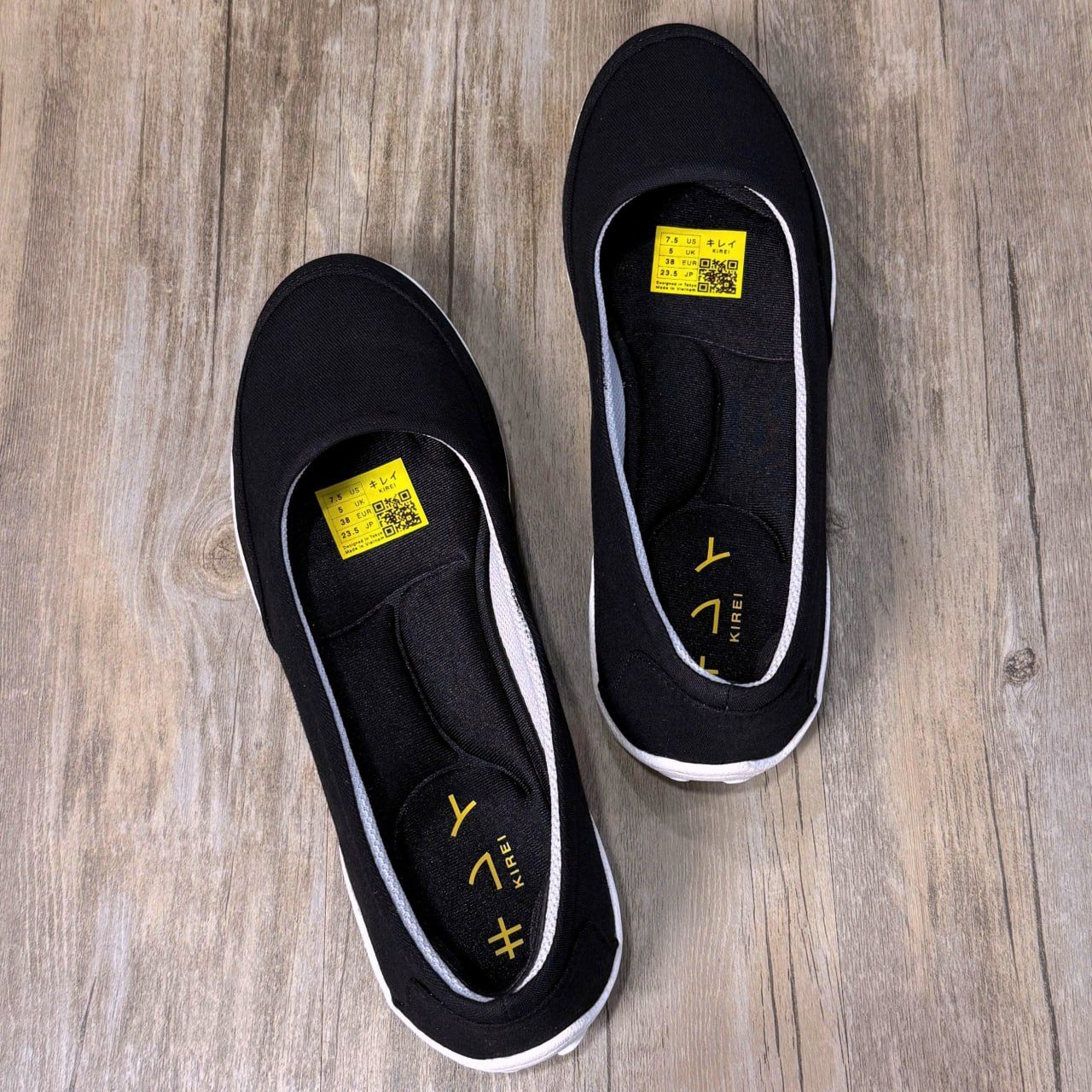 Giày Nhật búp bê Kirei walk canvas đế dẻo KH Đen