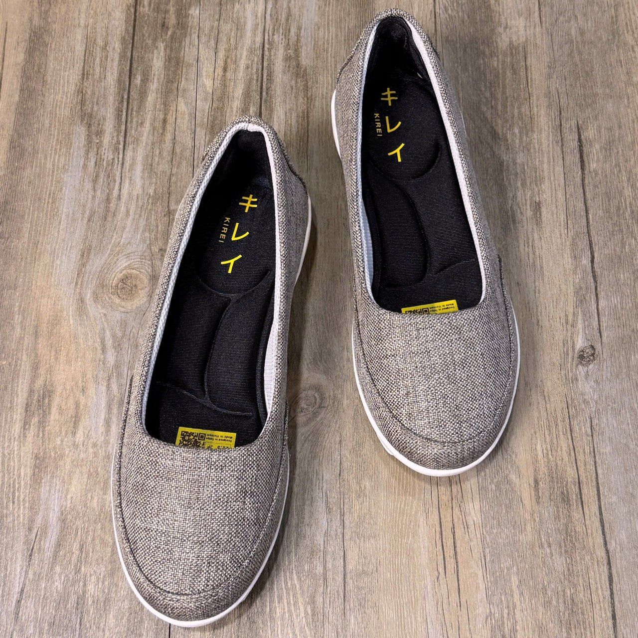 Giày Nhật búp bê Kirei walk canvas đế dẻo KH Xám