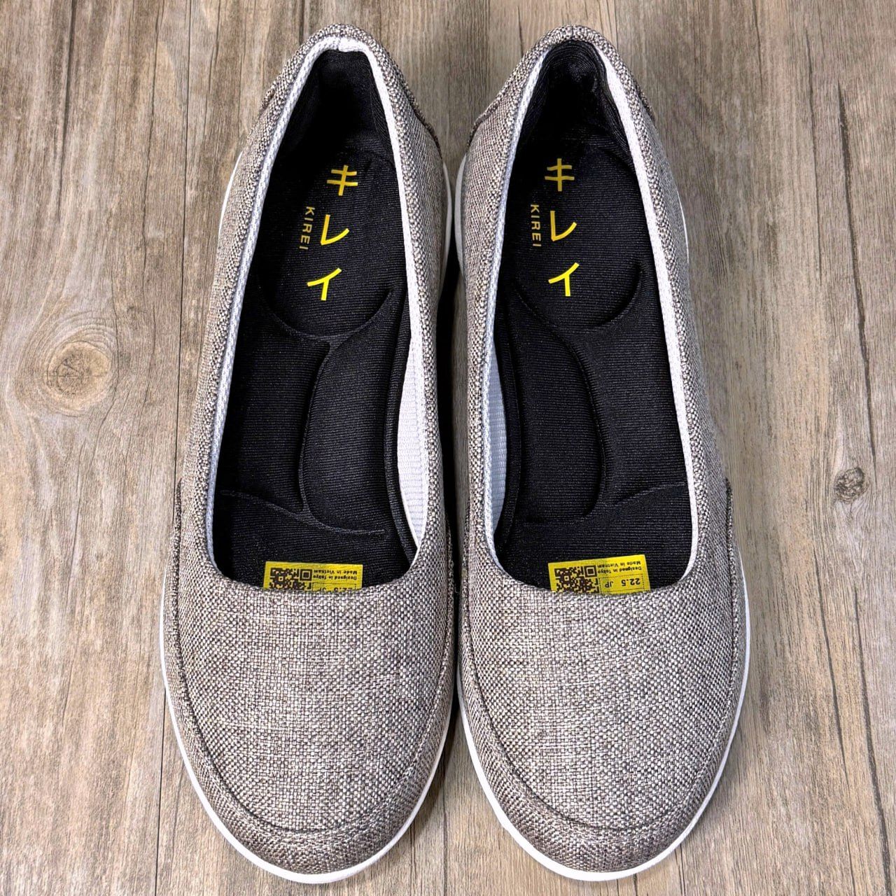 Giày Nhật búp bê Kirei walk canvas đế dẻo KH Xám