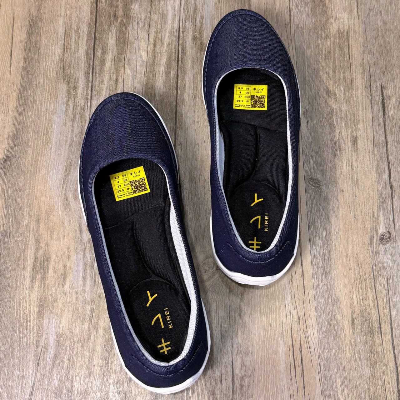Giày Nhật búp bê Kirei walk canvas đế dẻo KH Xanh
