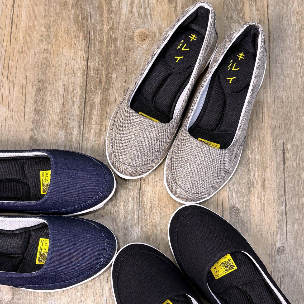 Giày Nhật búp bê Kirei walk canvas đế dẻo KH Đen