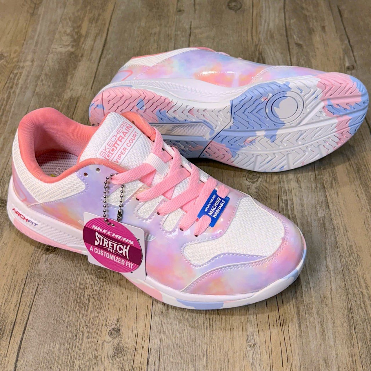 Giày Skechers Viper Court Pickleball MV2 W/Pink