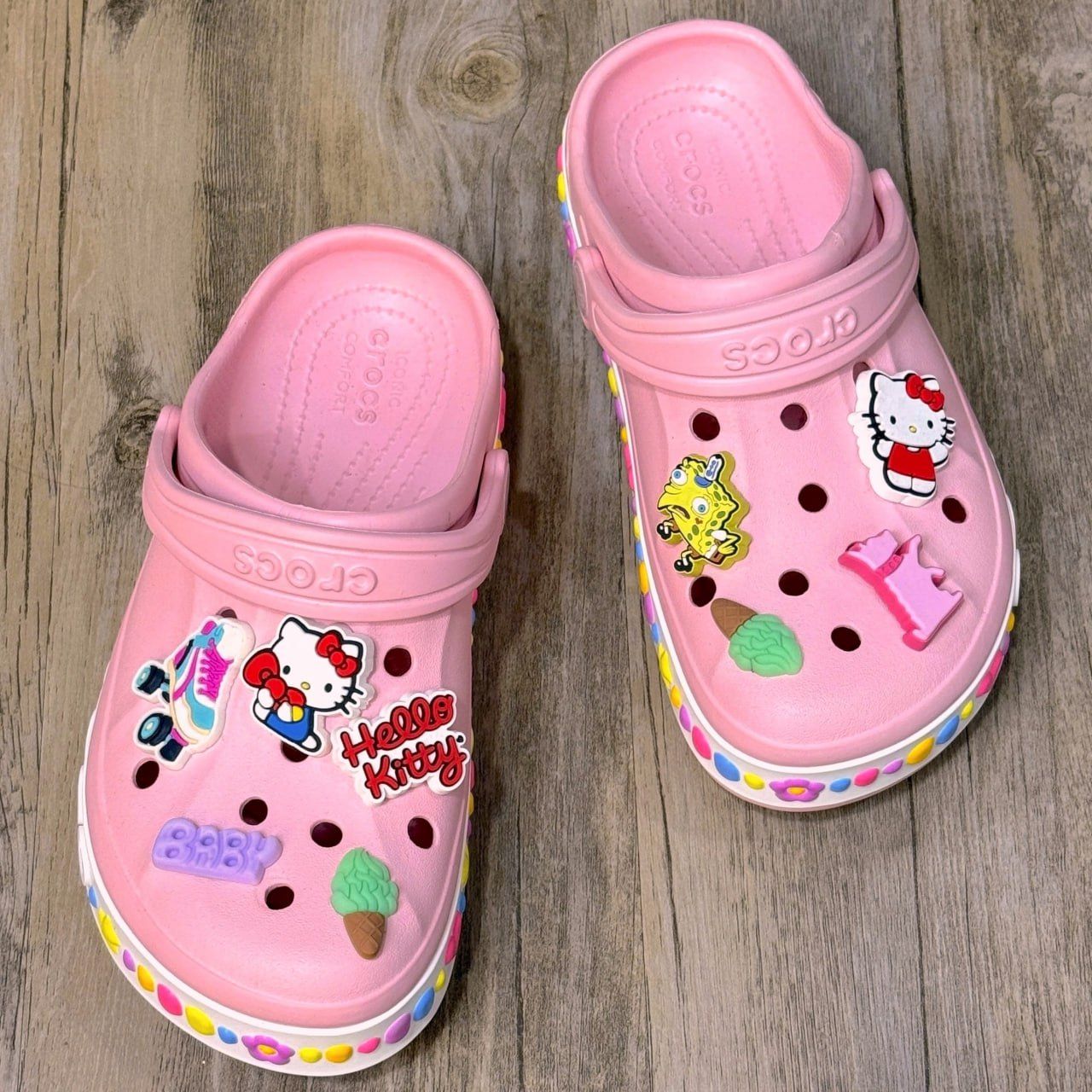 Dép Crocs Kid Crocband Clog Heart HN Pink