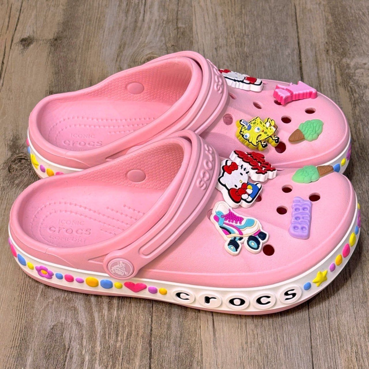 Dép Crocs Kid Crocband Clog Heart HN Pink