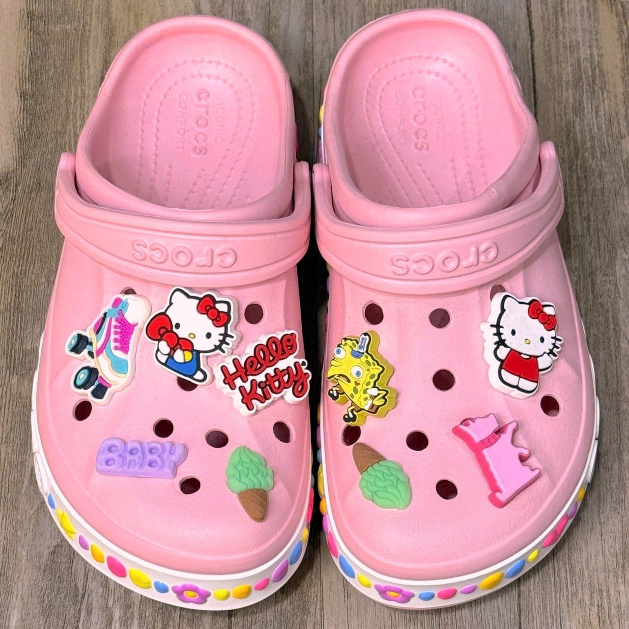 Dép Crocs Kid Crocband Clog Heart HN Pink