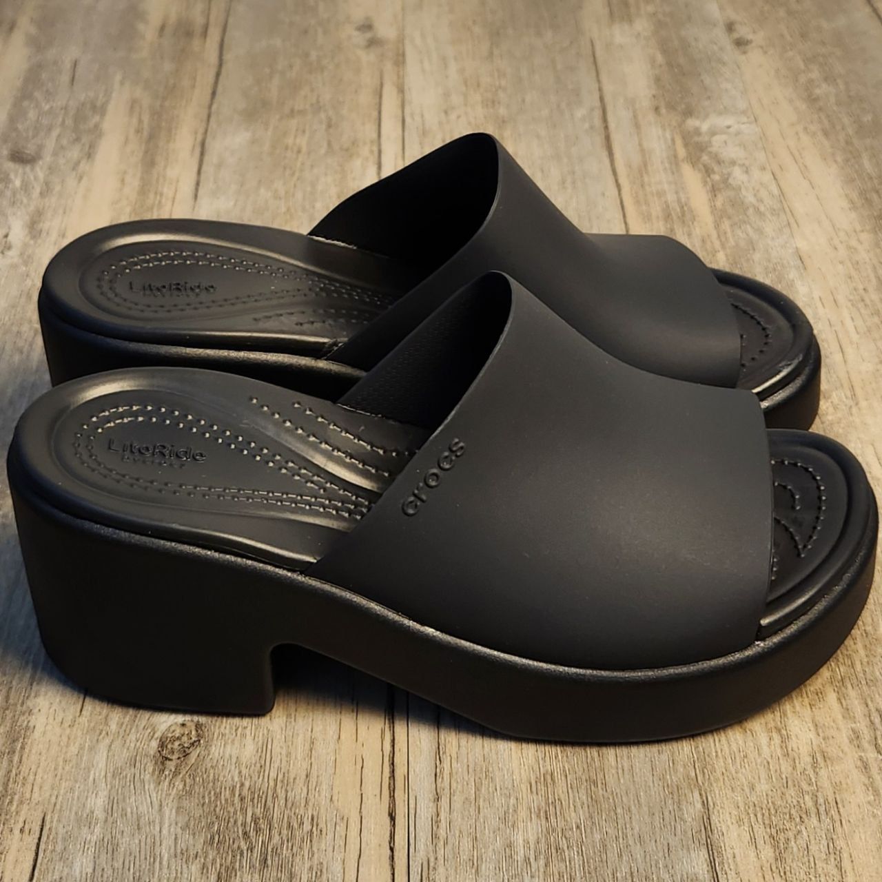 Dép Crocs Brooklyn Slide Heel HN Đen