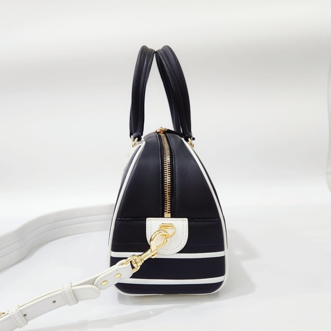 Túi Dior Vibe Zip Bowling HD Đen trắng