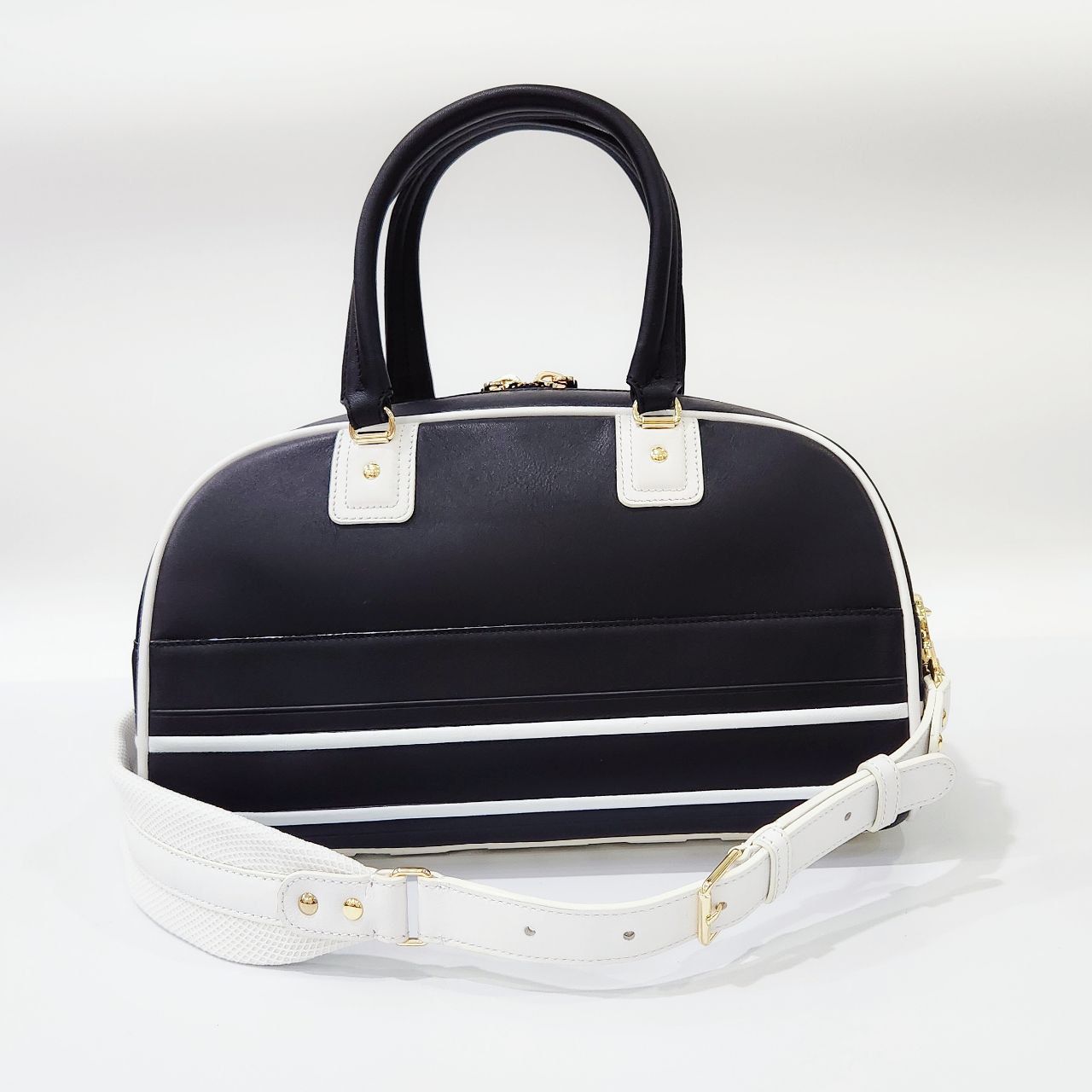 Túi Dior Vibe Zip Bowling HD Đen trắng