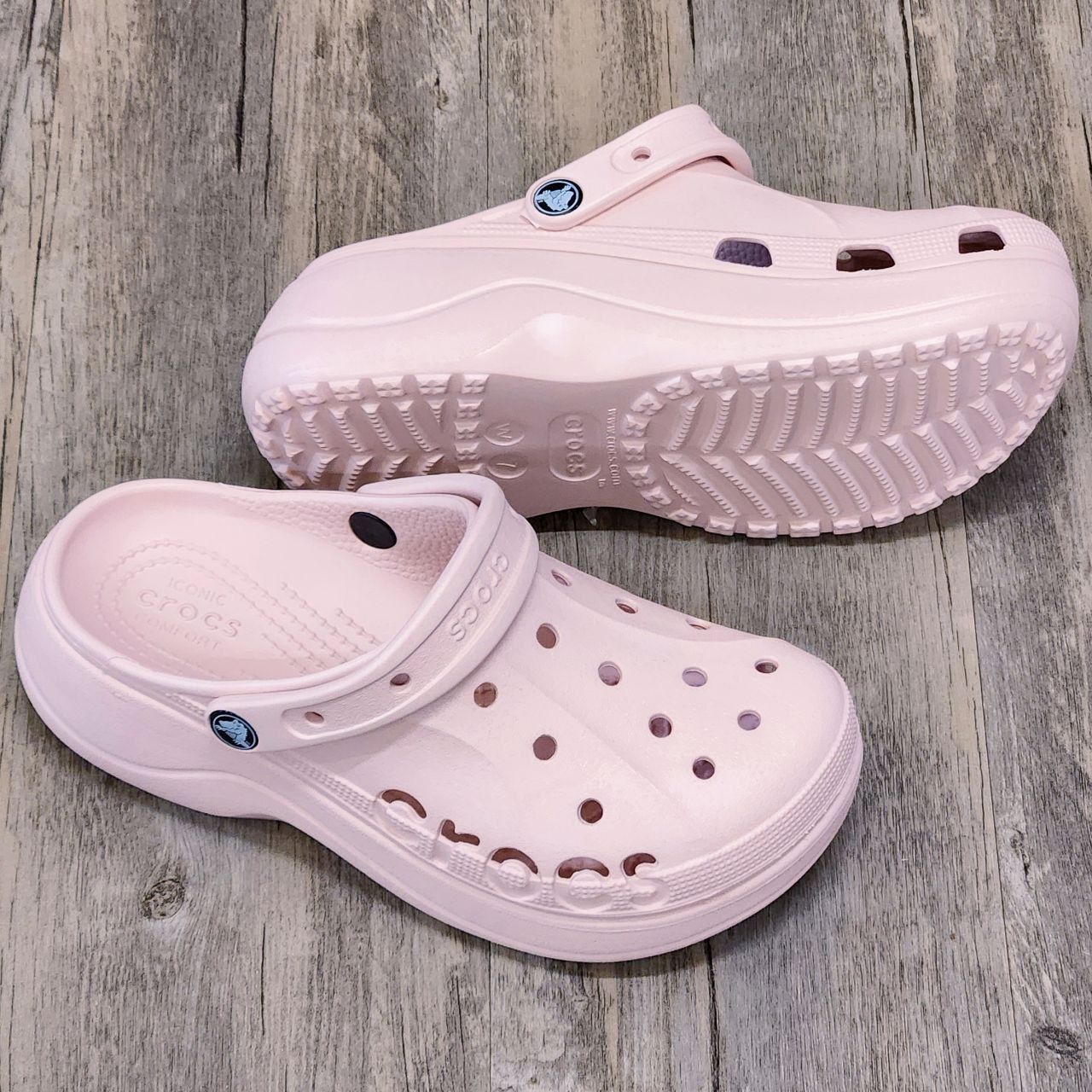 Dép Crocs Clog Baya Plaform HN Pink