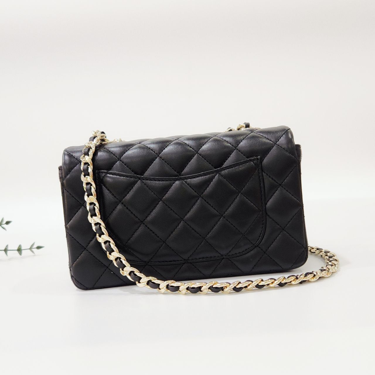 Túi Chanel 21C Charm Mini Flap DS Đen bạc