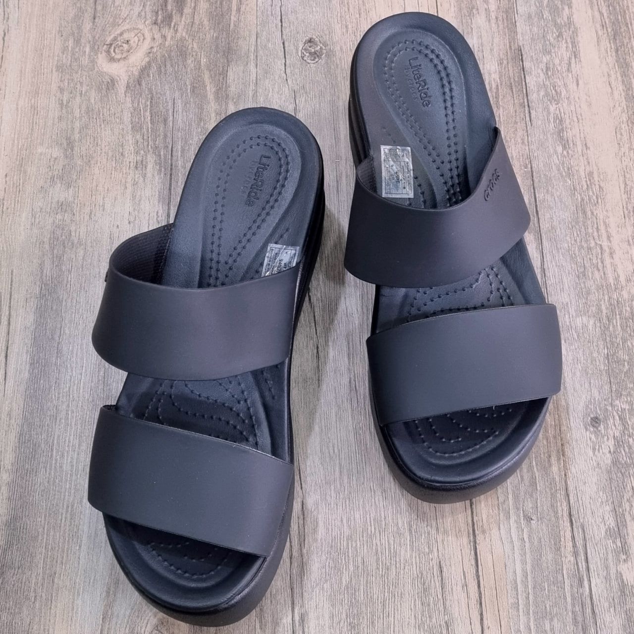 Dép Crocs Brooklyn Mid Wedge W HN Đen