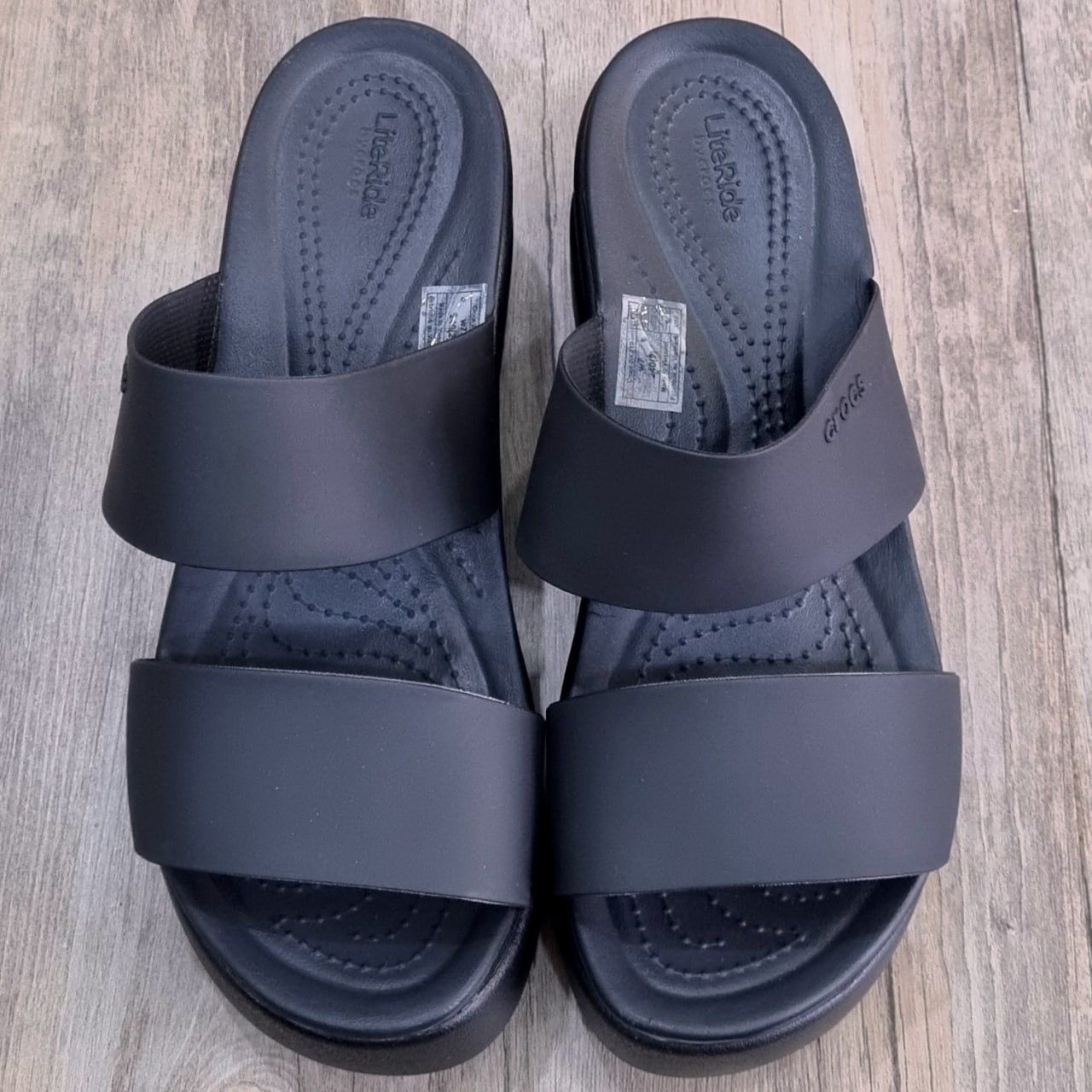 Dép Crocs Brooklyn Mid Wedge W HN Đen