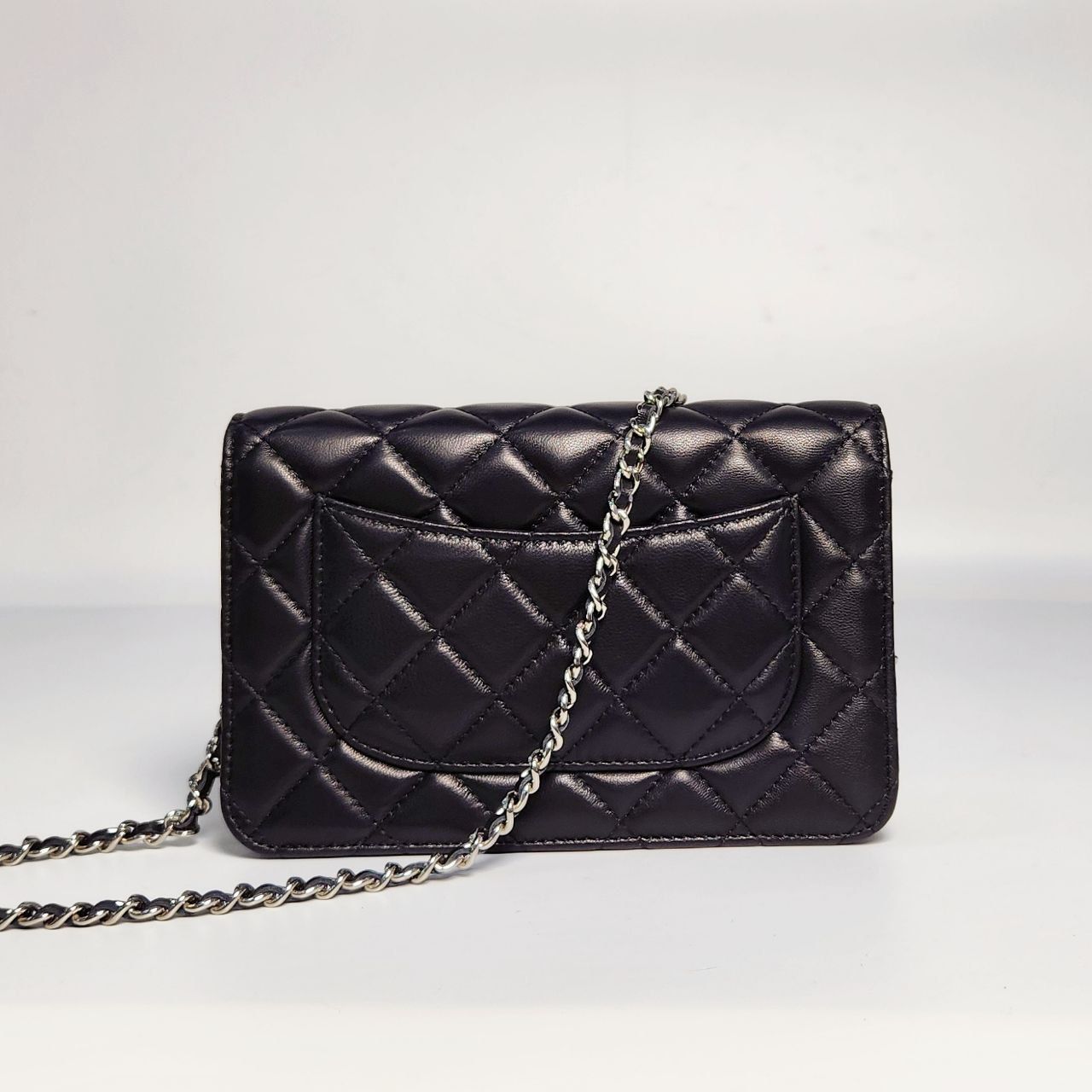 Túi Chanel wallet on chain lambskin DS Black/Silver