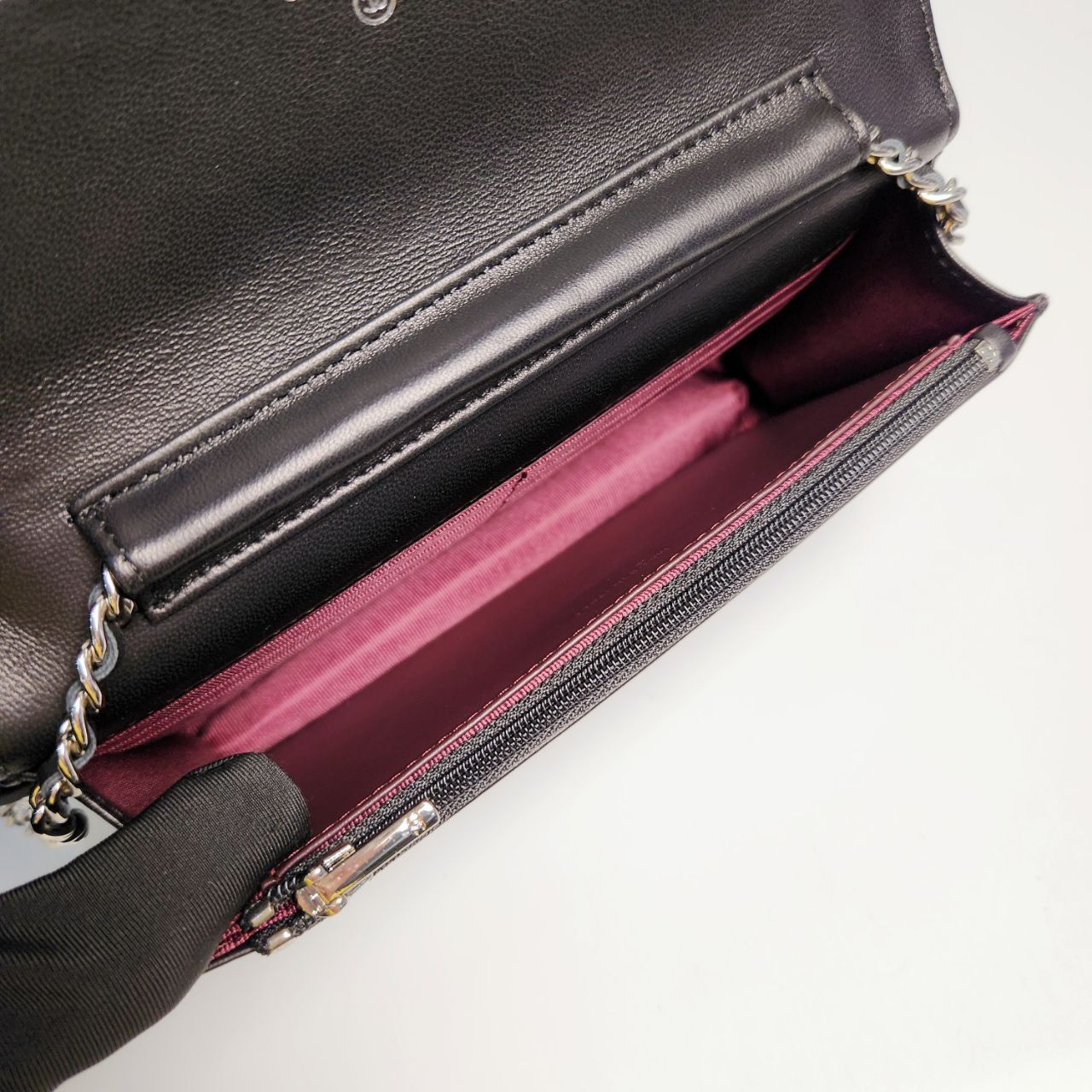 Túi Chanel wallet on chain lambskin DS Black/Silver