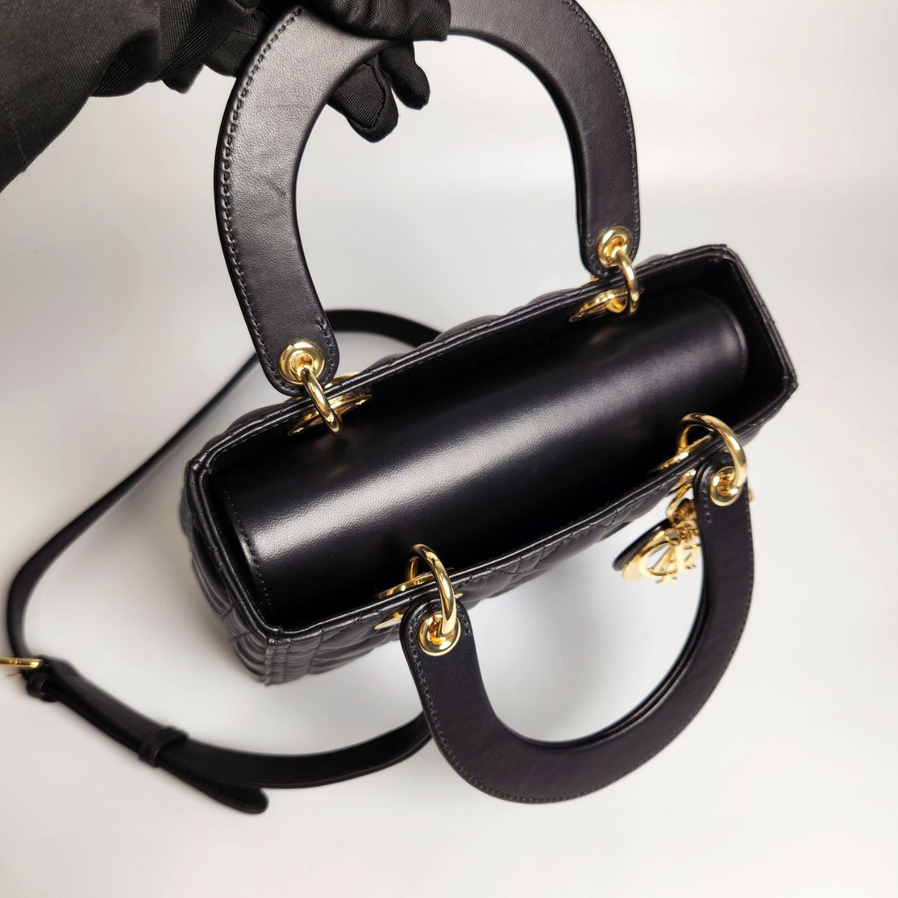 Túi Dior Lady Medium Cannage Lambskin Bag HD Black/Gold