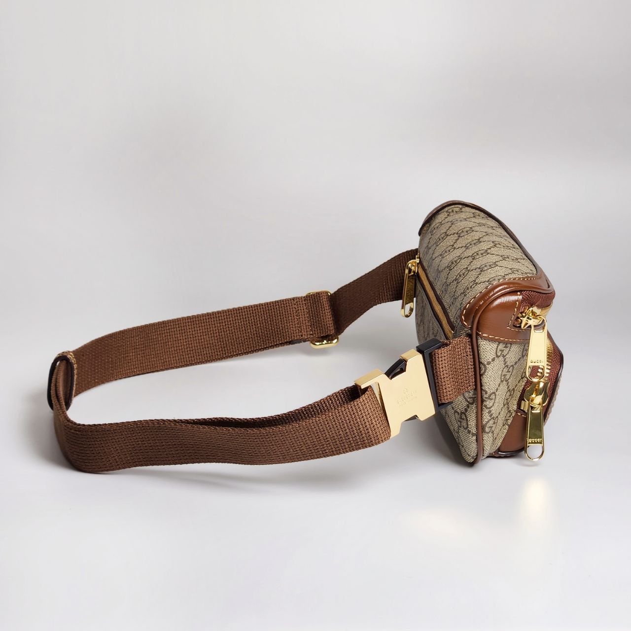 Túi đeo chéo - Gucci Belt Bag with Interlocking G DS Nâu
