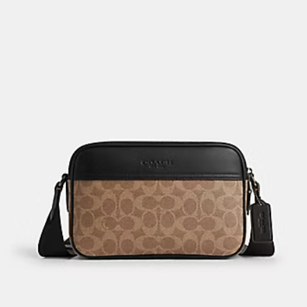 Túi Coach Graham Crossbody Bag In Signature Canvas DS Brown - 23x15x7cm