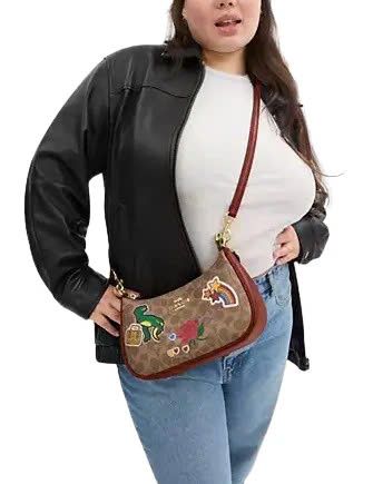 Túi Coach Teri Shoulder Bag In Signature Canvas With Sticker Print DS Brown