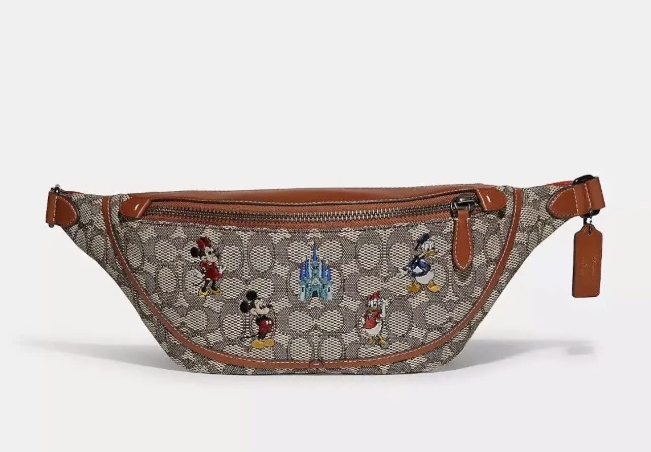 Túi Coach x Disney World 50th Anniversary League Belt Bag DS Brown