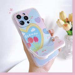 ** Ốp IP 14 Pro Max dẻo sơn dầu Flower giá đỡ