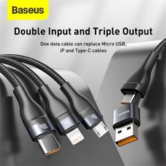 Cáp baseus TWO-FOR-THREE 100w