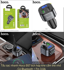 Sạc xe hơi Hoco E67 USB QC3.0 + Bluetooth