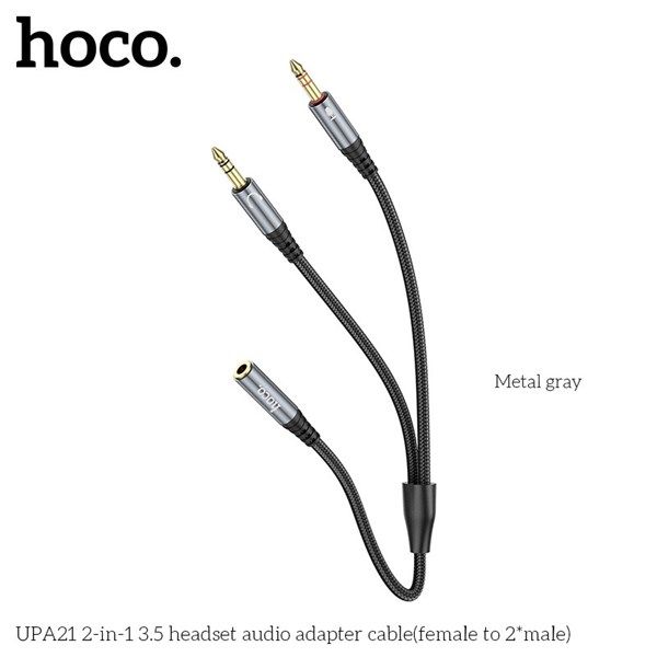 Cáp gộp tai nghe + mic ra 1 cổng 3.5 cái Hoco UPA21
