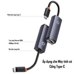 Baseus lite adapter TypeC to Lan 1000mbps